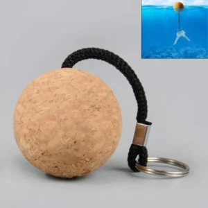 Floating cork keychain for boat canoe kayak sea
